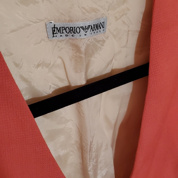 VINTAGE Emporio Armani 80's Coral and Pink Tie-Back Wool Vest Sz 40IT / US 4 - Picture 9 of 11